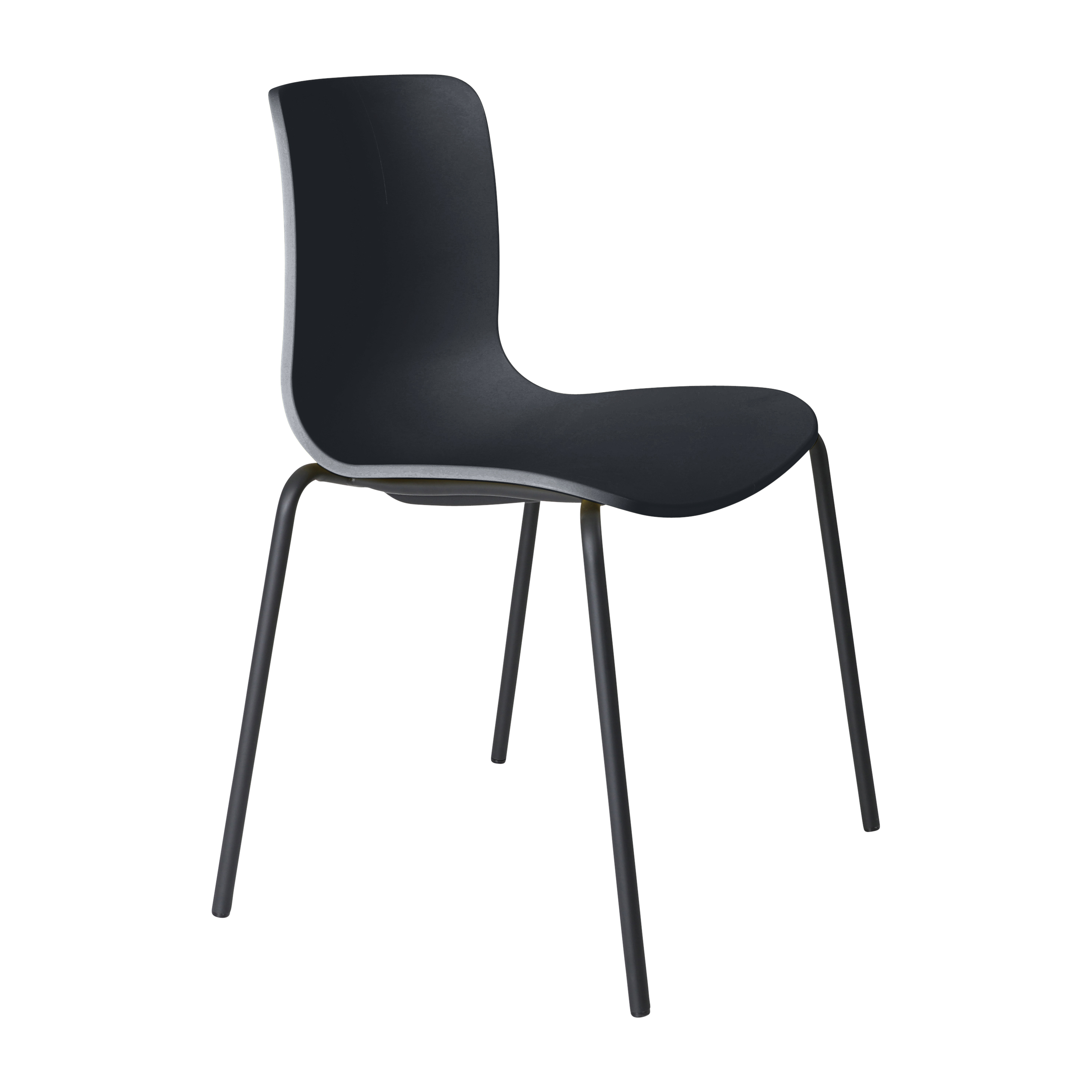 Acti Chair (Charcoal / 4-leg Black Powdercoat)